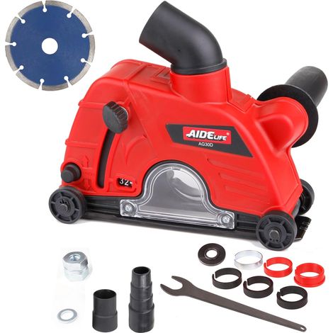 Protective Cover Angle Grinder with Guide Rail 115/125 mm with Diamond Cutting Disc 125 mm x 22.2 mm (1/5)
