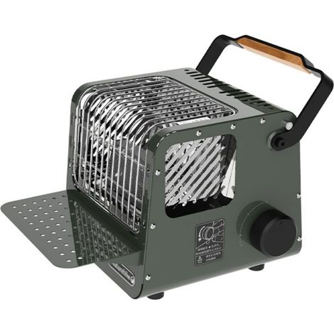Portable Heater 2 in 1 Gas Stove Liquefied Petroleum Gas Camping Heater for Tents, Adjustable Temperature, Surge Protection (Green) (1/5)