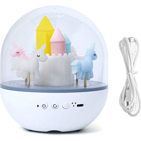 Lampe de chevet carrousel rotative, décoration romantique pour la maison