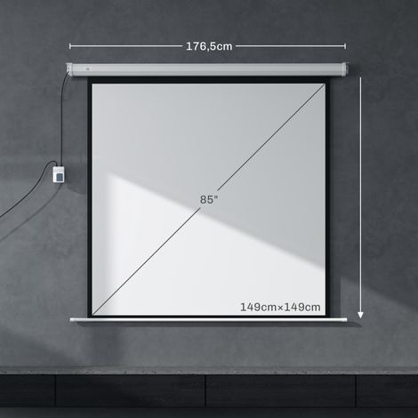 Écran de projection 176,5x176,5 cm (85 pouces) 1:1 Ultra HD 4K, toile rétractable pour cinéma maison, conférences et présentations professionnelles (1/5)