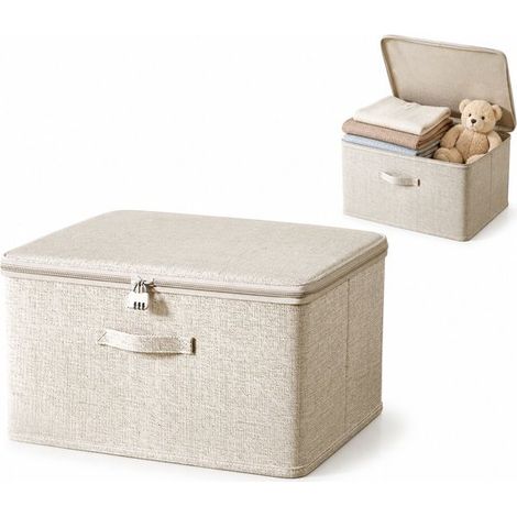 Boîte de rangement pliable – Blanc – 40 x 30 x 21 cm – Vêtements et jouets (1/5)