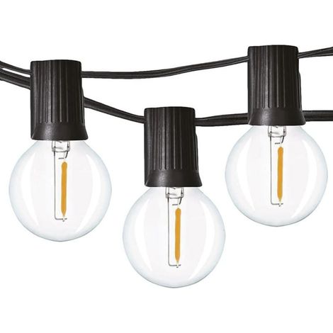 Guirlande lumineuse guinguette extérieure 8 m, 10 ampoules LED blanc chaud IP44 (WO7942) (1/4)