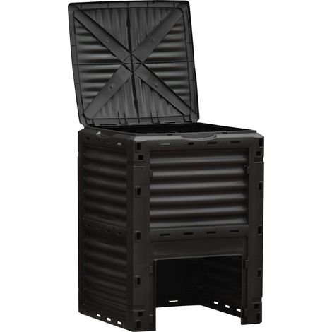 Outsunny Compostiera da Giardino 300L con Coperchio a Incastro