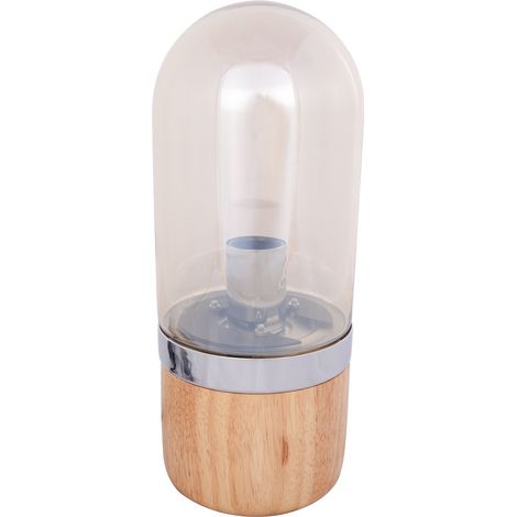 Lampada da tavolo Janus in vetro champagne e legno (1/3)