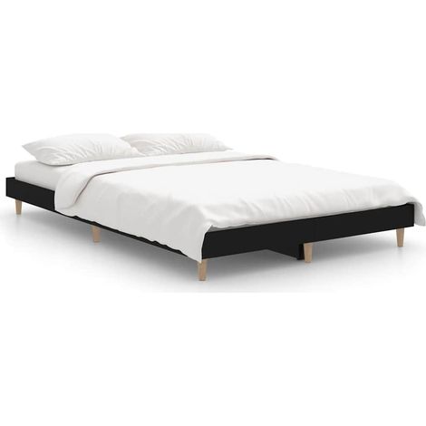 Maison Exclusive - Bettgestell Schwarz 120x190 cm Holzwerkstoff (1/5)