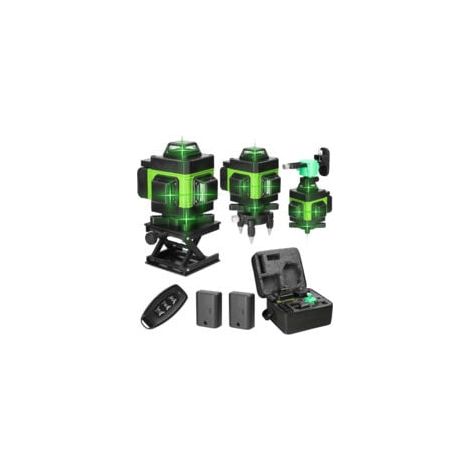 Nivel láser multifuncional 4D de 16 líneas, nivelación automática de 3°, batería de litio recargable por USB, herramienta de nivelación con trípode de barra de extensión de aleación ajustable de 1,5 m (1/5)