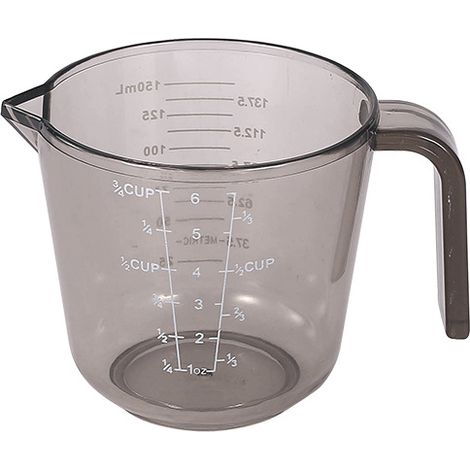 Vaso medidor de cocina de 150 ml, ideal para medir ingredientes en repostería, un utensilio de cocina esencial (1 vaso medidor transparente de color marrón). (1/5)