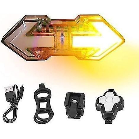 Fahrradblinker, Fahrradrücklicht mit integrierten Blinkern, 120 Lumen, USB-wiederaufladbares LED-Rücklicht, Fahrradblinker mit drahtloser Fernbedienung, IPX5 (1/5)