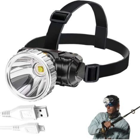 Lampe frontale Phares de camping rechargeables via USB - Modes réglables, durables, équipements extérieurs, entretien et construction (1/5)