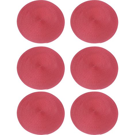 Lot de 6 sets de table écologiques en polypropylène, tapis isolants thermiques unis, sets de table décoratifs (1/5)