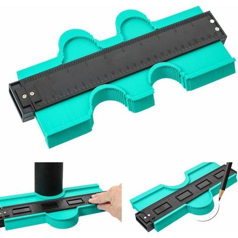 Jauge de Contour Copieur de Profil Verrouillable Outil de Marquage 25cm Instrument Irrégulier Duplicateur de Contour Règle de Mesure Plastique pour Mesure de Carrelage Découpe du Bois Stratifié (1/5)
