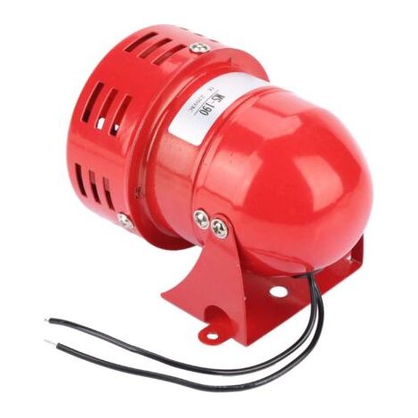 220V 120DB Rouge Mini Métal Alarme Moteur Son Industrielle Électrique Garde Contre Le Vol MS-190, Alarme Moteur Industriel Cloche Avertisseur Sonore Sirène (1/5)