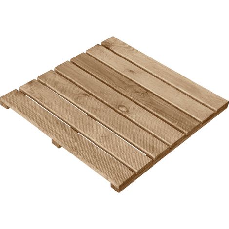 Holzfliese 50 x 50 cm braun Bodenfliesen Holzfliese Terrassenfliese (1/3)