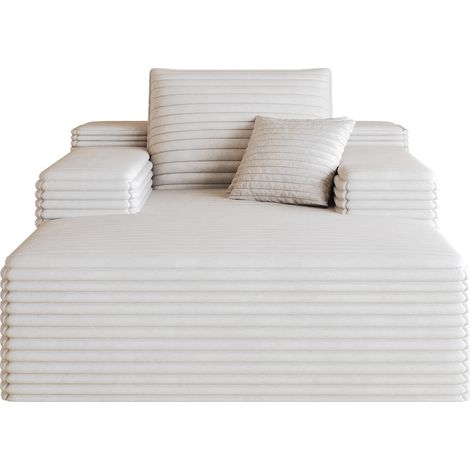 Sofá chaise longue modular de pana 115 x 159 cm blanco HOMVRA (1/5)