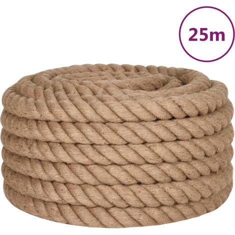 Jute Rope 25 m Long 40 mm Thick vidaXL