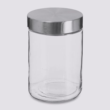 Bocaux de rangement 1.2 Litre en verre et inox couvercle hermétique Atmosphera - - (1/5)