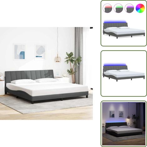 Bettgestell ohne Matratze Dunkelgrau 200x200 cm Stoff - Bettgestell - Bettgestelle - Bettrahmen - Bett (1/5)