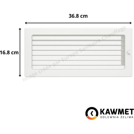 Grille de ventilation avec store 17x37 Classic KAWMET - Couleur Blanc