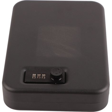Coffre-fort portable pour voiture, grande capacité, antivol, pour bijoux et argent, avec serrure à code, noir