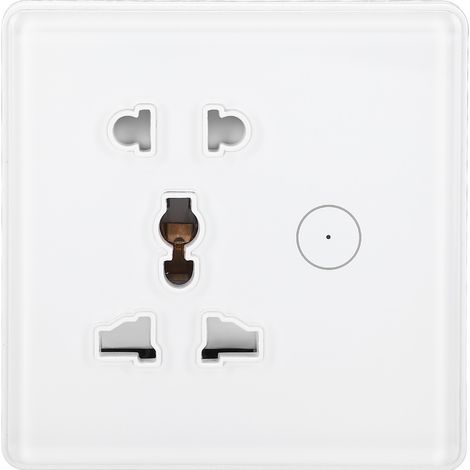 Prise intelligente tactile, interrupteur connecté AC100-240V, variateur mural sans fil, commande à distance, compatible maison domotique, pack de 1, blanc, économie d'énergie, installation facile. (1/5)