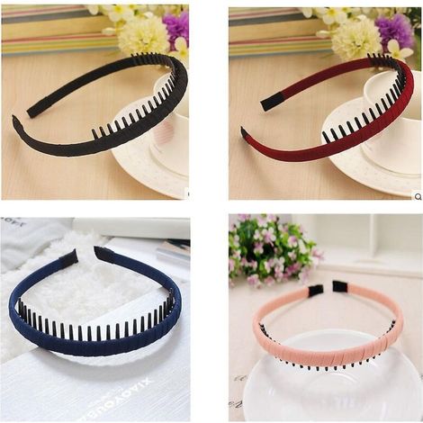 Satinbezogenes Haarband und Kamm-Set, rutschfeste Haaraccessoires für Frauen und Mädchen (1/5)