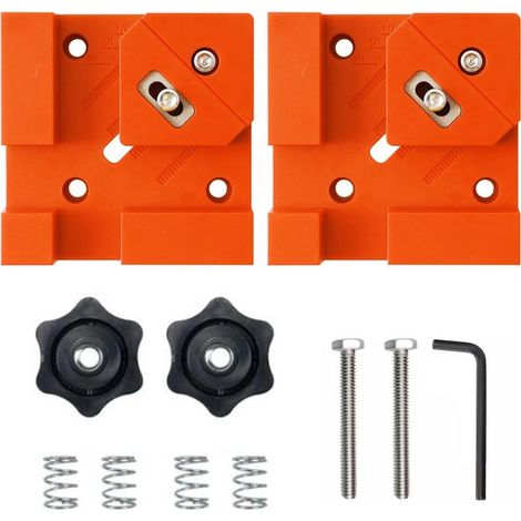Lot de 2 pinces multifonctions à 90 degrés adaptées pour la menuiserie en bois et l'installation de fixations d'ébénisterie, assemblage de meubles(Couleur orange) (1/5)