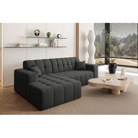 Ecksofa L-förmiges Nimes-Eckmöbel links/rechts Schwarz Links (1/5)