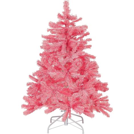 Albero di Natale artificiale Base in metallo PVC tradizionale 120 cm rosa Farnham