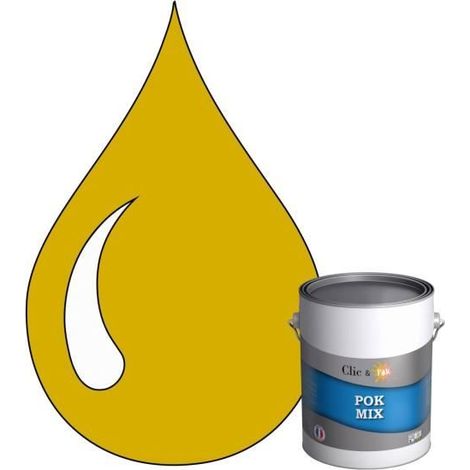 Peinture d'Accroche et Finition 2 en 1 - POK - Jaune Genêt - Acrylique Satinée - 1L - Intérieur (1/4)