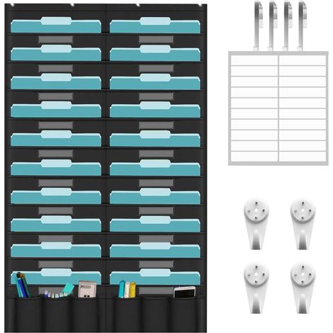 Organiseur De Documents Mural - Tableau Oxford avec 20 Poches - Porte -