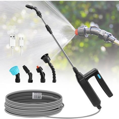 Pulverisateur Electrique avec 2 Vitesses, 7.4V Puissant Pulverisateur de Jardin avec 4 Buses Reglables, Pulvérisateur Électrique avec 5M Tuyau pour Patio,Pelouse,Lavage de Voiture (1/5)