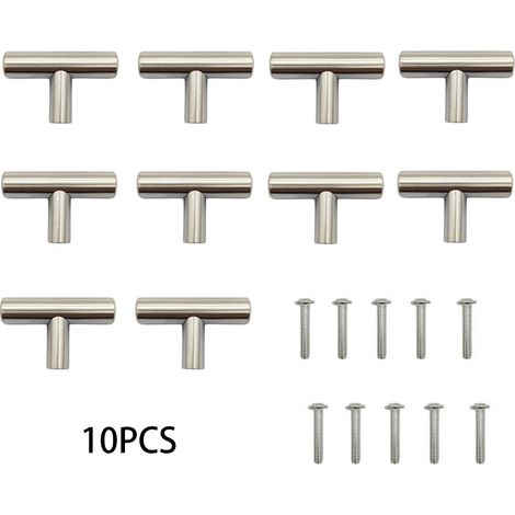 Ensemble de poignées de meubles en acier inoxydable nickelé brossé de 10,5 cm (2 pouces)