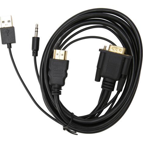 Adaptateur VGA vers HDMI avec Audio et Alimentation - Câble Convertisseur Vidéo 1080P pour PC Portable et Moniteur (1.8m) (1/5)