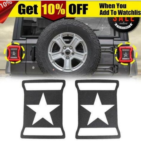 Suitable for Jeep Wrangler JL taillight cover, taillight frame, taillight protector, flat taillight cover (five-pointed star design) (1/4)