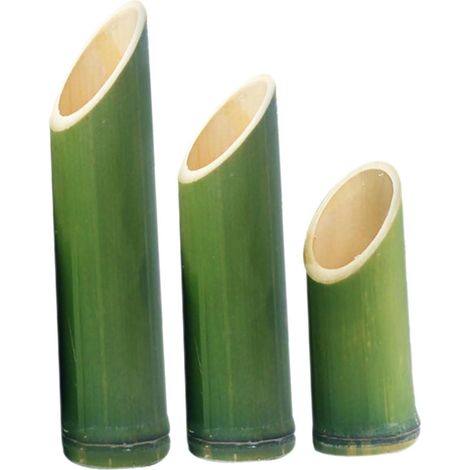 3 Pièces Lot de Vases Bambou Tube Naturels pour Fleurs Décoratives Fait Main Élégance pour Arrangements Floraux et Décorations de Mariage (1/5)