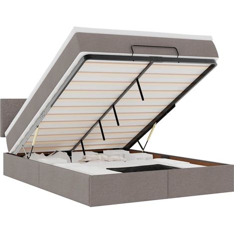 Maison Exclusive - Ottomanische Bett mit Matratze & LEDs Taupe 14