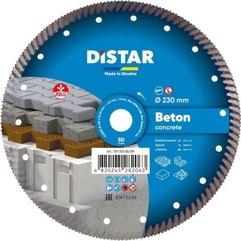DISTRACT DIAMOND BLADE CONCRETE PRO 230 x 2,6 x 22,23 mm TURBO