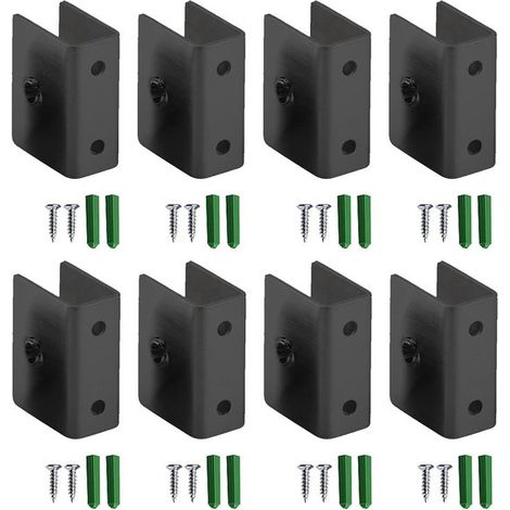 Set di 8 morsetti per vetro, morsetti per vetro in acciaio inox con viti di espansione, staffe quadrate regolabili per mensole in vetro, staffe per mensole in acciaio inox (1/5)