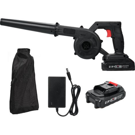 GARRYFIZH Aspirateur/Souffleur/Broyeur de Feuilles sans Fil 21V, Sac de Collecte,1500mAh Batterie et Chargeur, pour souffler, Aspirer et broyer Les Feuilles
