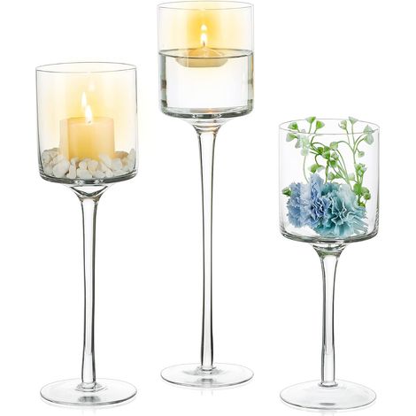 Bougeoirs en Verre Chauffe-Plat Grand: pour Bougies Flottantes (1/5)