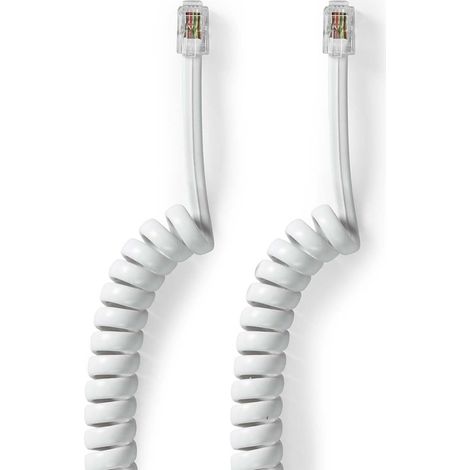 Cable telefonico espiral 4 hilos rj10 4 M Blanco (1/5)