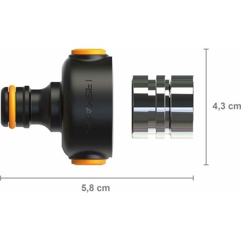 Adaptador de grifo con conector para manguera FISKARS con rosca M22x1 y M24x1 (1/3)