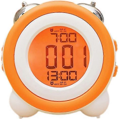 Réveil sonore, réglage de l'alarme, fonction snooze, veilleuse, réveil de chevet --- Orange (1/4)