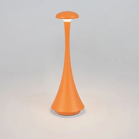 Lámpara de mesa tipo hongo, luz nocturna con temperatura de 3 colores, luz de humor táctil recargable, naranja (1/5)
