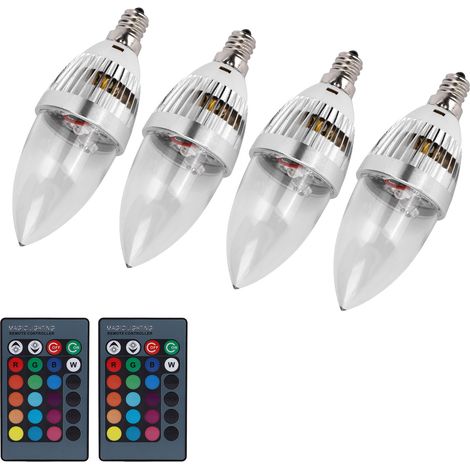 3W E27/E12 RGB Kerzenlampe LED Fernbedienung Aluminiumlegierung Kerzenleuchten 85-265VE12 (1/5)