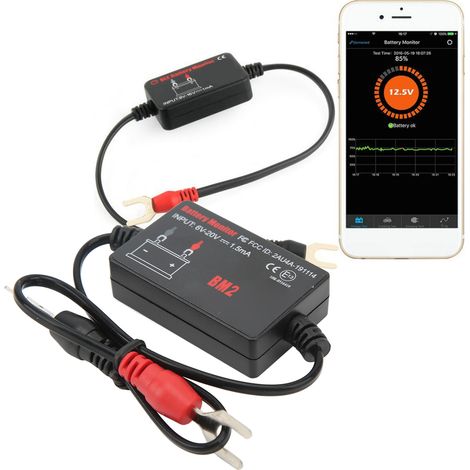 BM2 Batteriemonitor für 6-20V Auto- und Wohnmobilbatterien mit Bluetooth 4.0, drahtlosem Batterietester und Batterielasttester, kompatibel mit iPhone und Android (1/5)