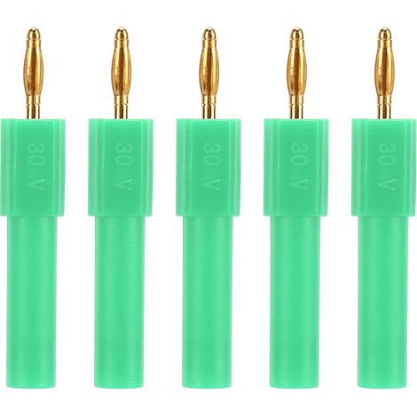 5 fiches bananes convertibles 2mm à 4mm, vert, connectivité forte, conductivité excellente, 5 pièces (1/5)