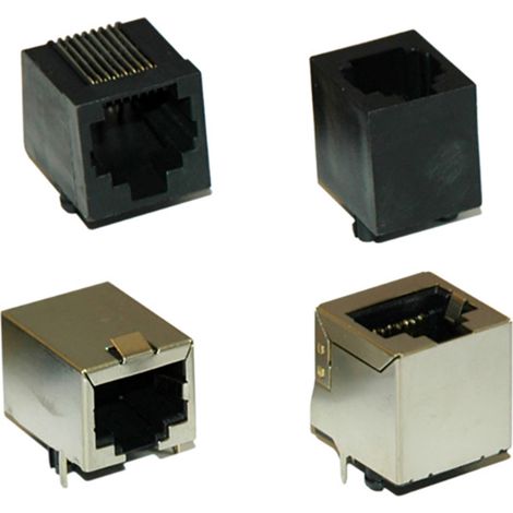 encitech RJJ-64NF-V RJ45-Steckverbinder 2101-0110-14 Buchse, Einbau vertikal   Polzahl Sensoren 6P4C