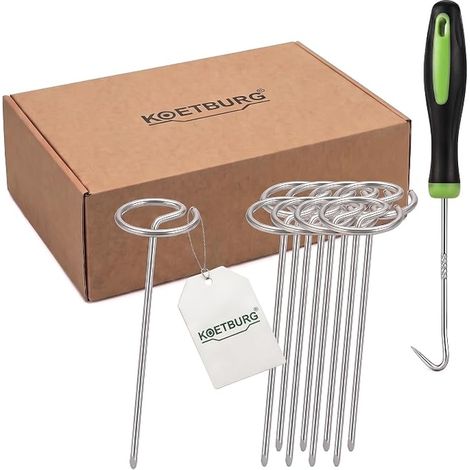 Garden Stakes in G 150 mm Diameter 3 mm Galvanised Steel Anti-Rust Fixing Pegs for Geotextile Tarpaulin and Artificial Grass with Extraction Hook