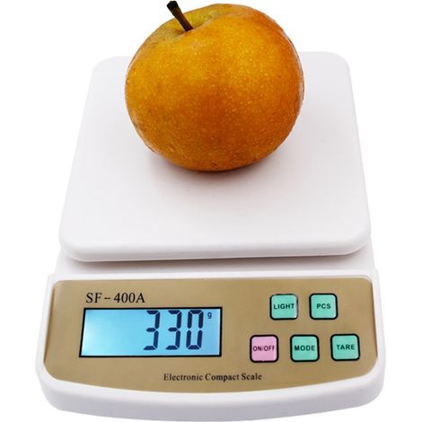 Balance électronique de précision, 10 kg/g, avec écran LCD et rétroéclairage. (1/5)